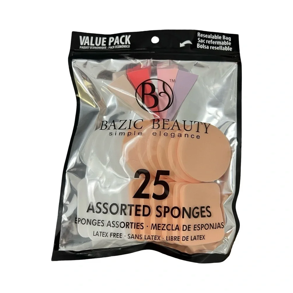 Bazic Beauty 25 Piece Assorted Makeup Sponge Set – Latex Free 💄✨